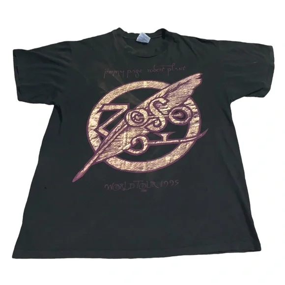 VTG Jimmy Page Robert Plant ZoSo World Tour 1995 Led Zeppelin Shirt